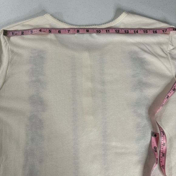Liberty Lane Henley Top Holly Berries Embroidery 3/4 Sleeve Cream Women’s Sz XL - Picture 5 of 12